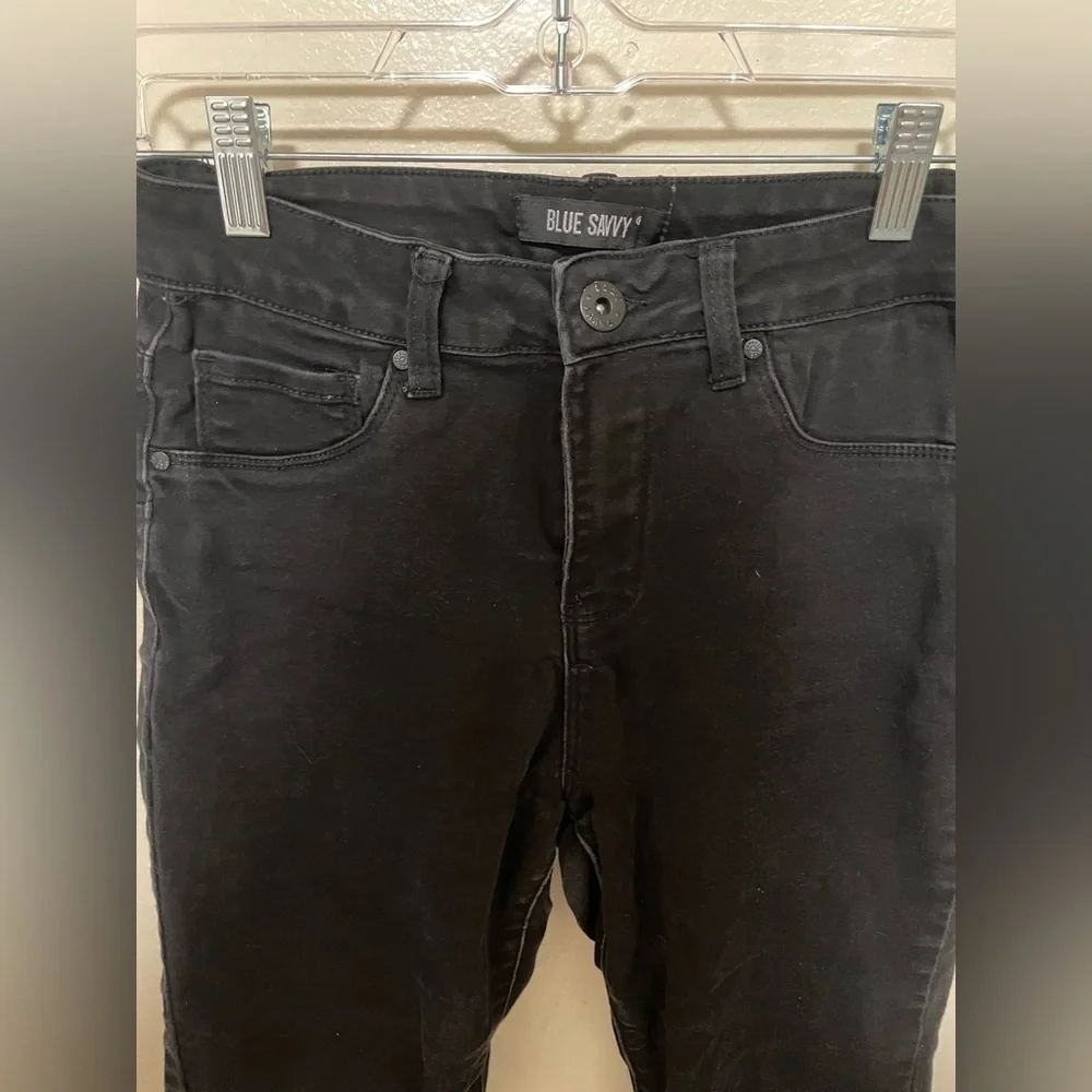 ✨Blue Savvy Black Denim Jeans Size 6 - Picture 2 of 6